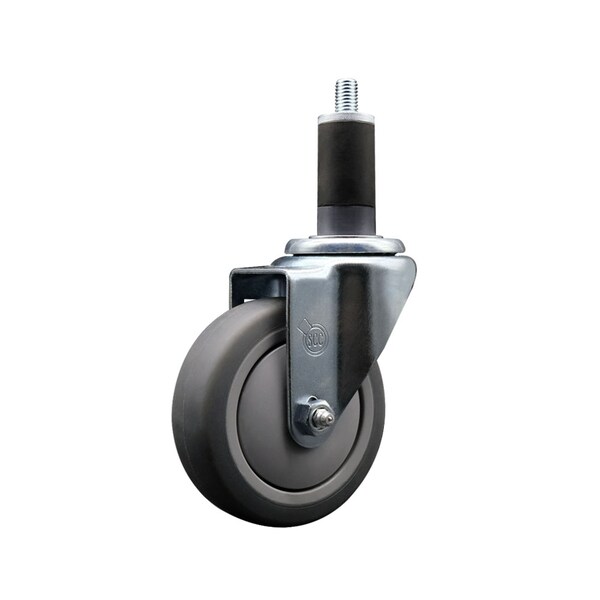 4'' SS Thermoplastic Rubber Wheel Swivel 1-1/4'' Expanding Stem Caster